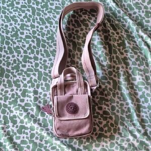 Kipling Rose/ Burgundy Crossbody Bag with Adjustable Strap